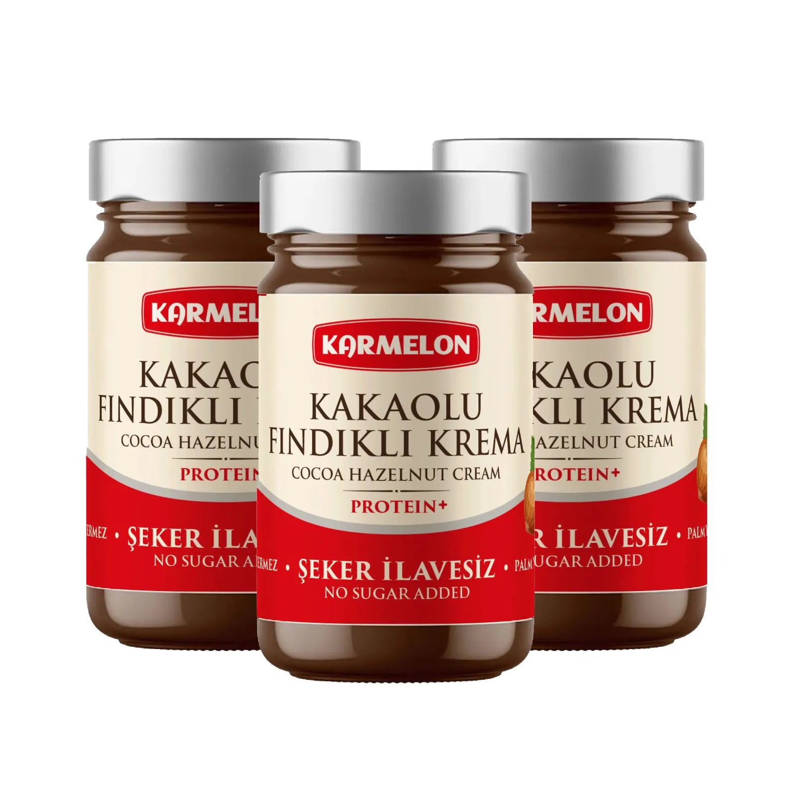 Şeker ilavesiz Kakaolu Fındıklı Krema (340 gr) 3'lü