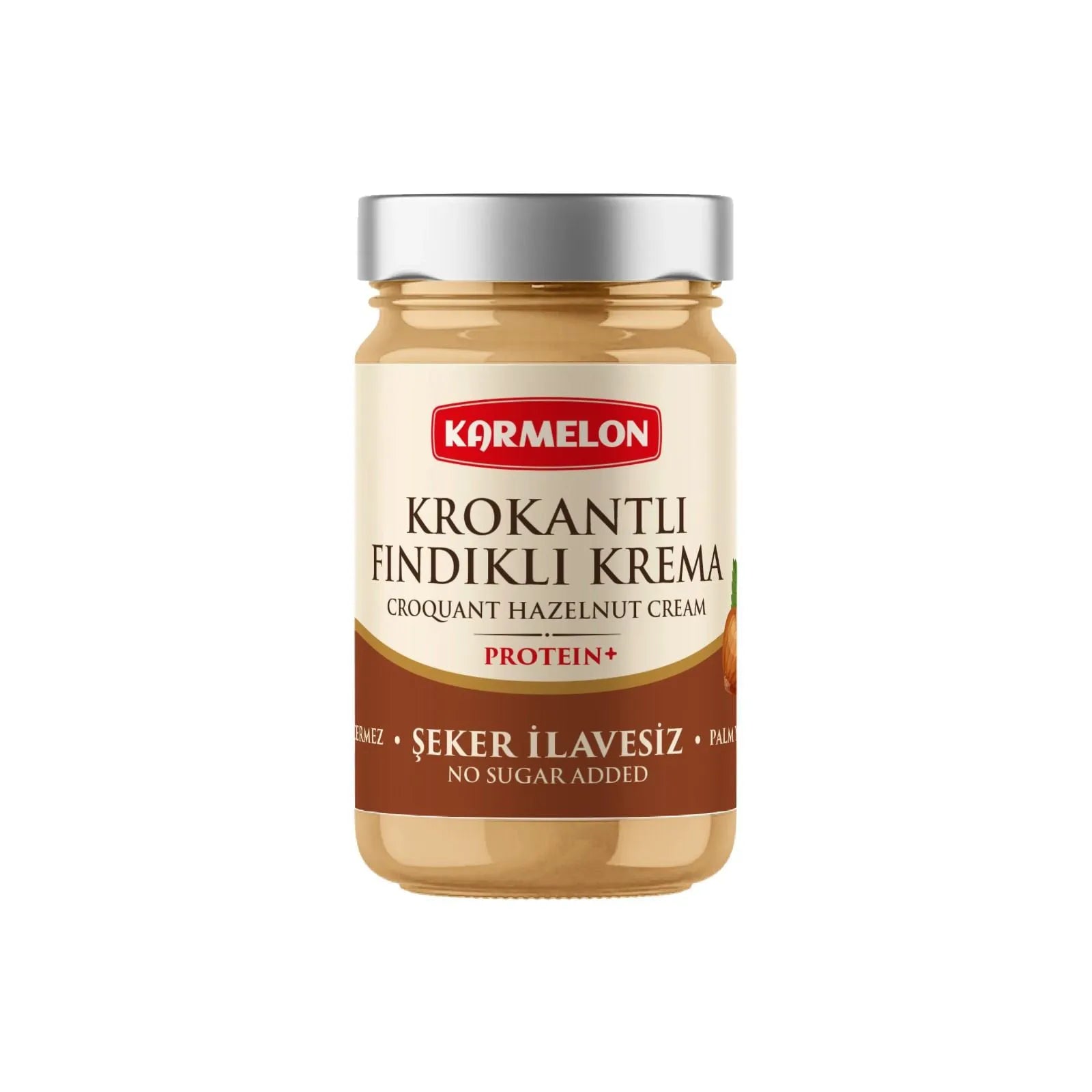 Şeker ilavesiz Krokantlı Fındıklı Krema (340 gr)